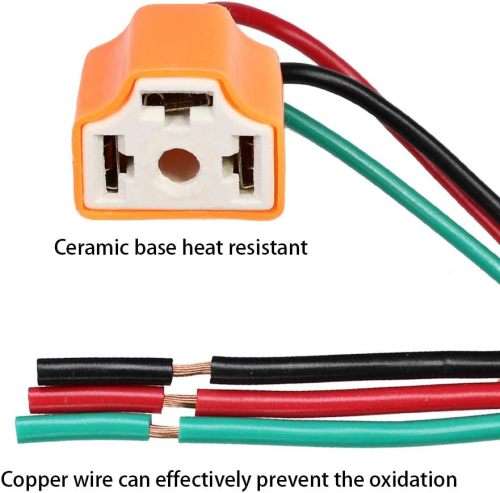 H4 Car Female Ceramic Headlight Extension Connector Plug Light Wire Socket