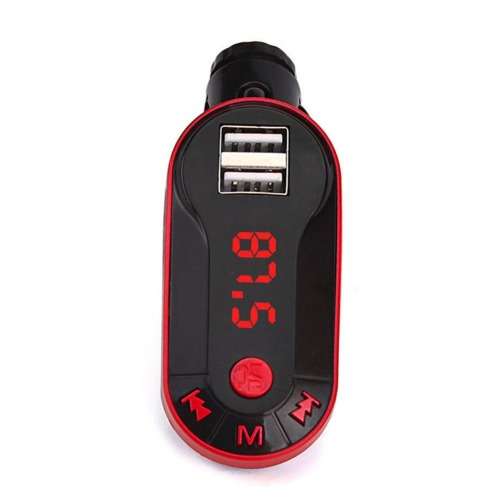 Car FM Wireless Transmitter & Charger - RED & BLACK