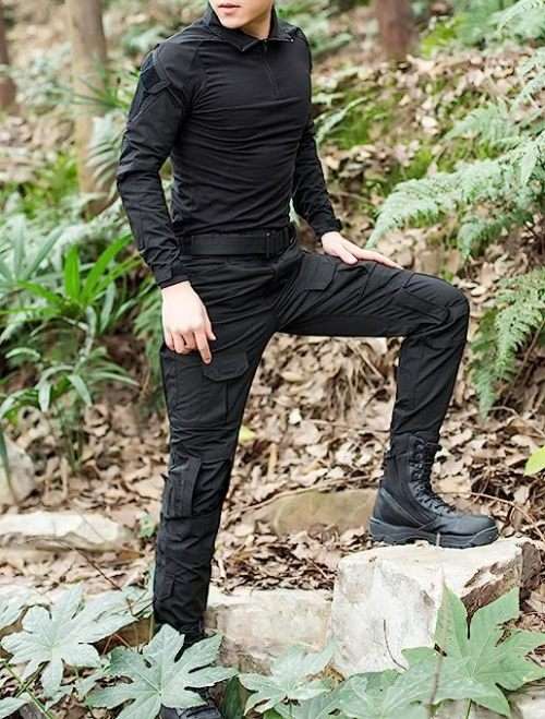 Tactical Uniform set (Excluding Knee & Elbow Pads) - PLAIN BLACK