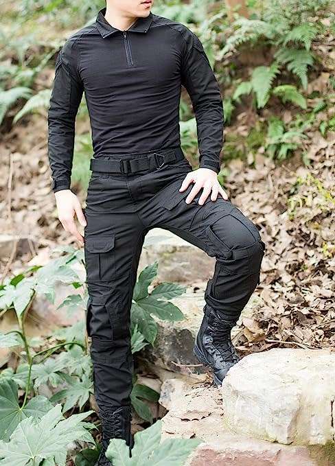 Tactical Uniform set (Excluding Knee & Elbow Pads) - PLAIN BLACK