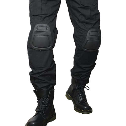 #2 Plain Black Uniform Set + Knee & Elbow Pads - PLAIN BLACK / XLARGE