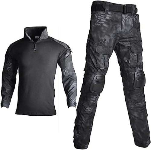# 7 Black Camo Snake Skin Uniform Set - PYTHON / XLARGE