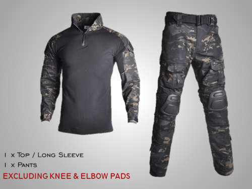 Tactical Uniform set (Excluding Knee & Elbow Pads) - CP BLACK