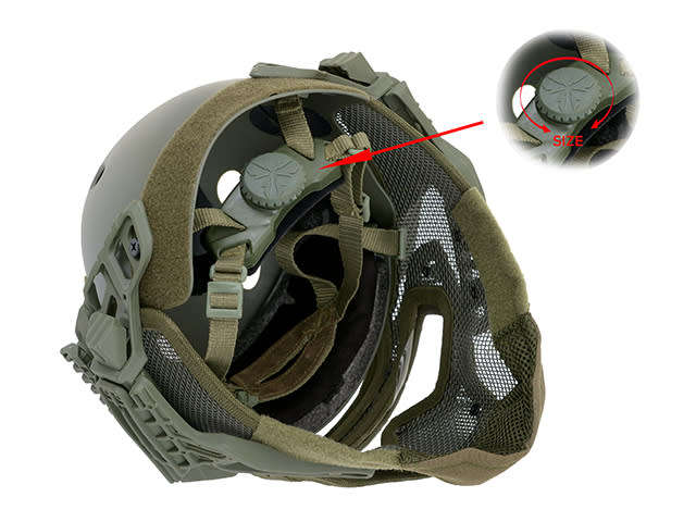 Raptors Airsoft`s G4, the ultimate helmet and full face protection system - Green