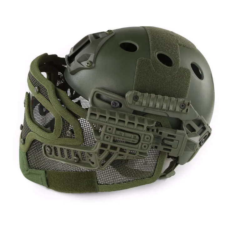 Raptors Airsoft`s G4, the ultimate helmet and full face protection system - Green