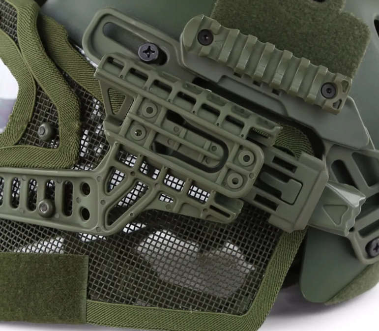 Raptors Airsoft`s G4, the ultimate helmet and full face protection system - Green