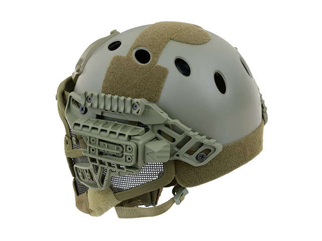 Raptors Airsoft`s G4, the ultimate helmet and full face protection system - Green