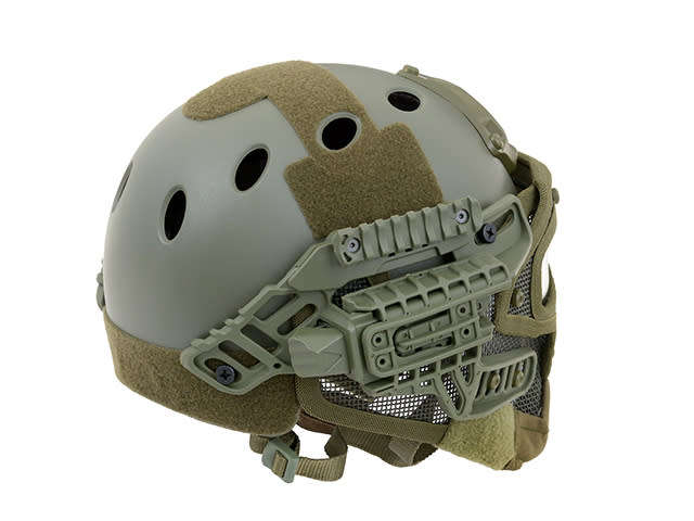 Raptors Airsoft`s G4, the ultimate helmet and full face protection system - Green