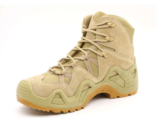 (AK) Anti-Slip Safety Breathable Shock-Absorbing Climbing Hiking Tactical Ankle Boots- Khaki