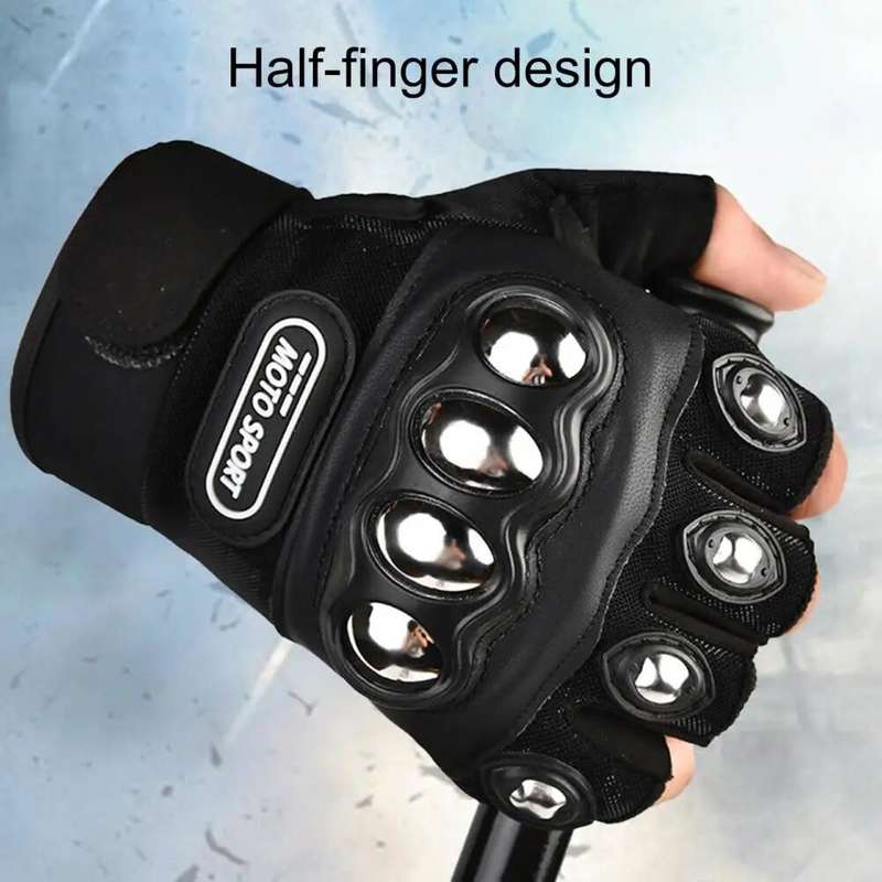 # 7 - Steel Case Half Finger Glove - Black