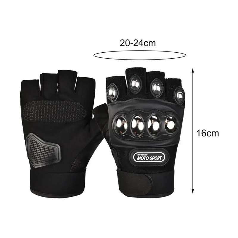 # 7 - Steel Case Half Finger Glove - Black