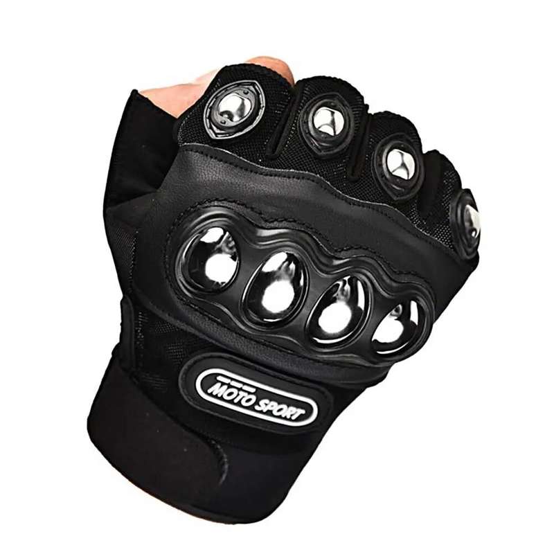 # 7 - Steel Case Half Finger Glove - Black