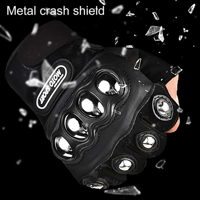 # 7 - Steel Case Half Finger Glove - Black