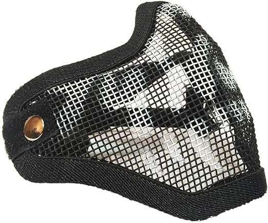 Tactical Airsoft Mask Half Face Adjustable Mesh Mask for Airsoft/CS Game