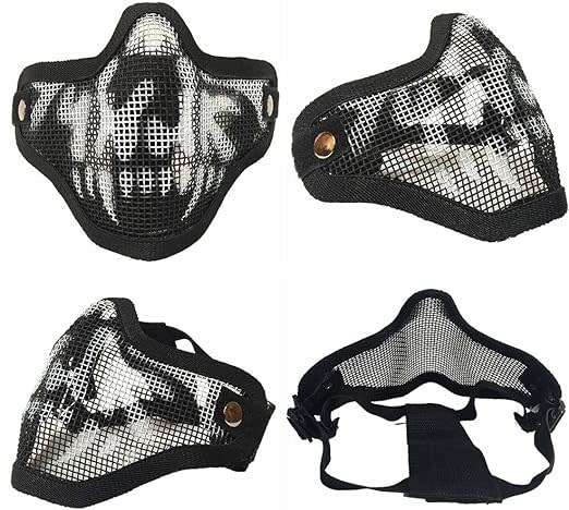 Tactical Airsoft Mask Half Face Adjustable Mesh Mask for Airsoft/CS Game