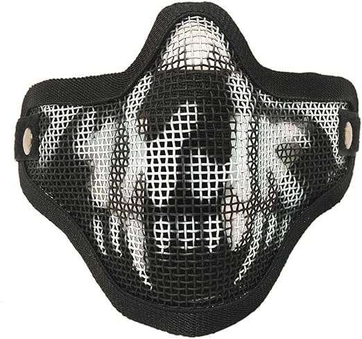 Tactical Airsoft Mask Half Face Adjustable Mesh Mask for Airsoft/CS Game