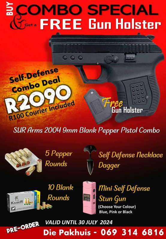 SUN Self defense Blank Gun  (9mm Blank & Pepper Gun) - Combo Special