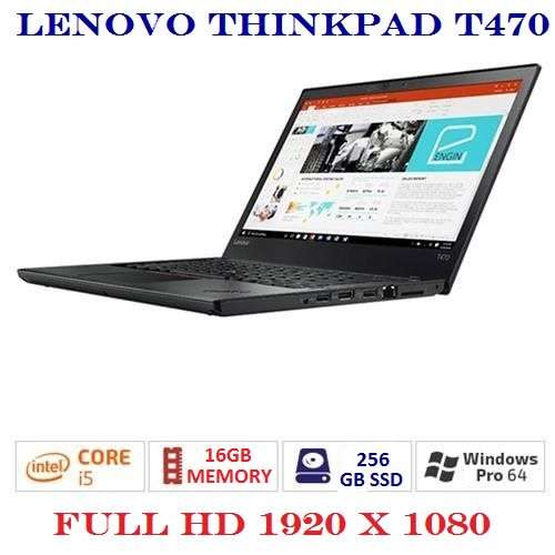 LENOVO THINKPAD T470 , CORE I5-6300U @2.50GHz,16GB RAM,250GB SSD , INTEL HD GRAPHICS 520 FULL HD