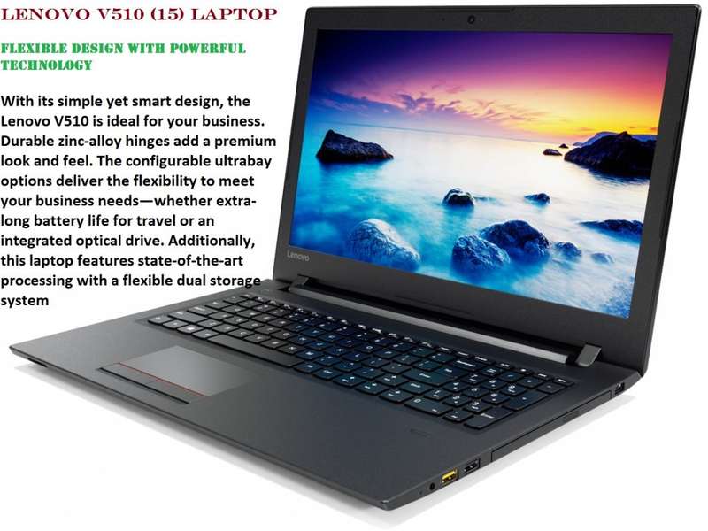LENOVO V510, INTEL CORE I7-7500U @2.70GHz,8GB RAM,512GB SSD, 2GB AMD RADEON GRAPHICS