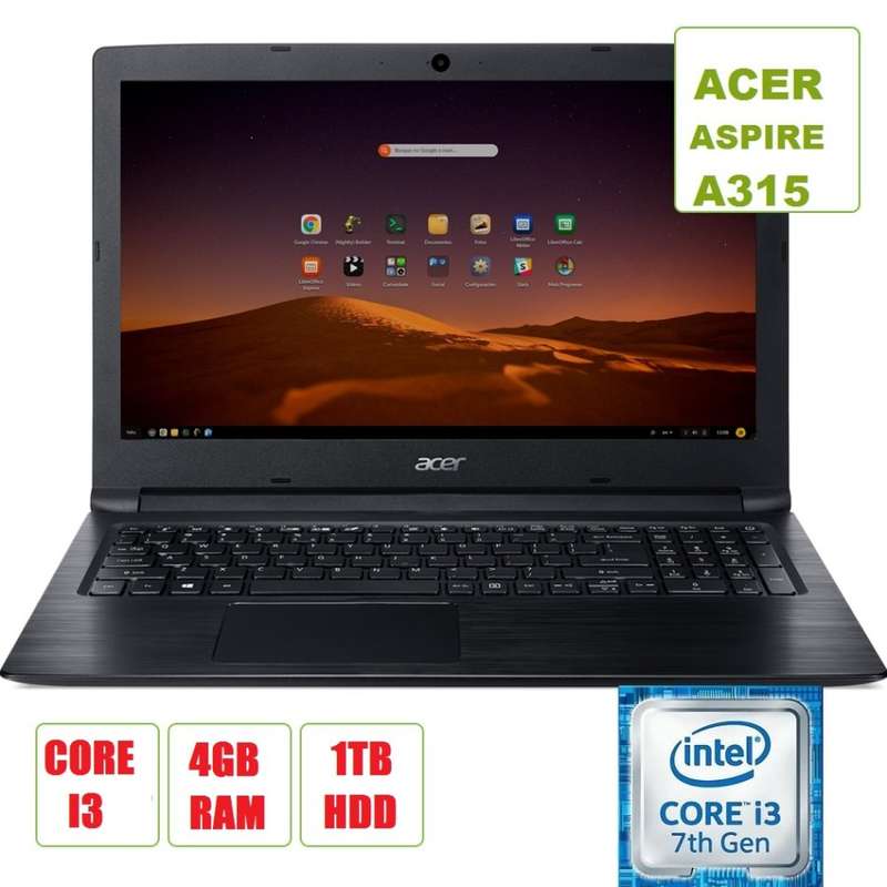 Acer Aspire 3 A315-53-30US Core i3-7020U 4GB Ram 1TB HDD 15.6" Intel HD Graphics 620 .BRAND NEW