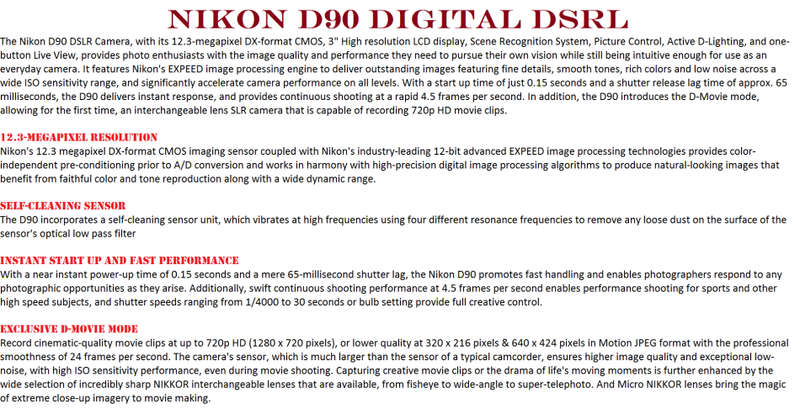 Nikon D90 DSLR Camera WITH NIKON 18-55MM VR LENS IN EXCELLENT CONDITION