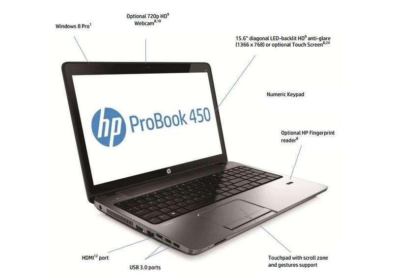 HP Probook 450 G2 Intel Core i7-5500U @2.40GHz,4GB Ram,1TB HDD 2GB AMD Radeon R5