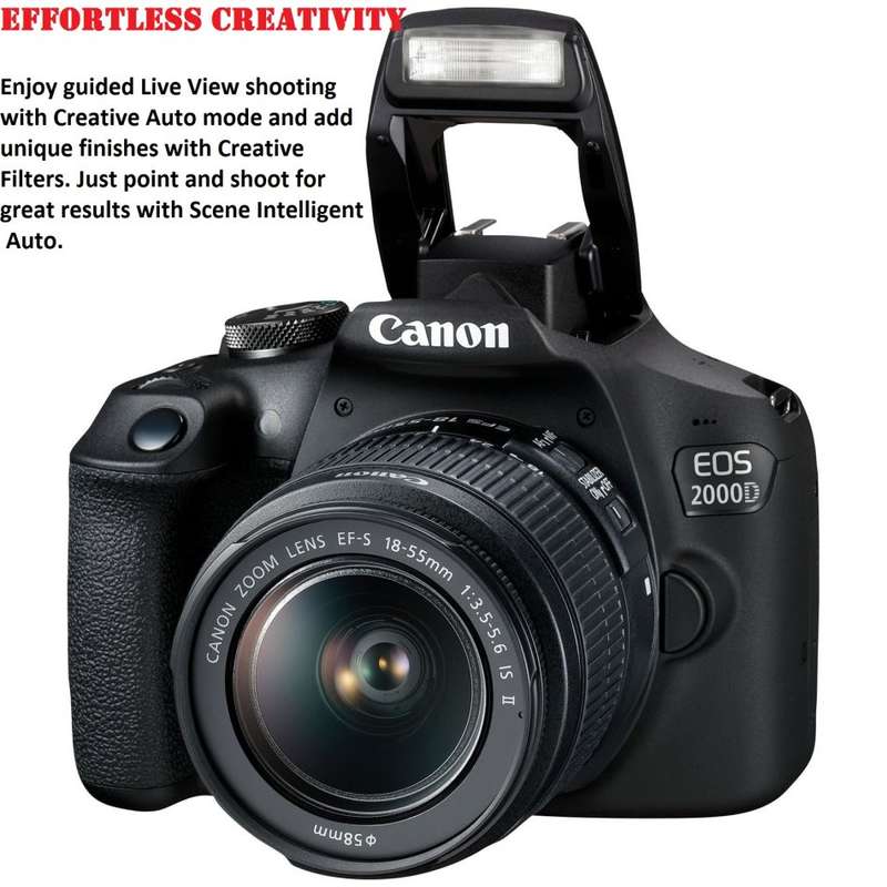 Canon EOS 2000D 24MP DSLR, FULL HD MOVIES , 18-55MM IS II ZOOM LENS IN EXCELLENT CONDITION