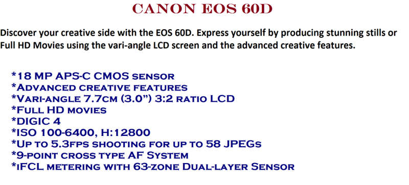 Canon EOS 60D BODY ONLY IN VERY GOOD CONDITION
