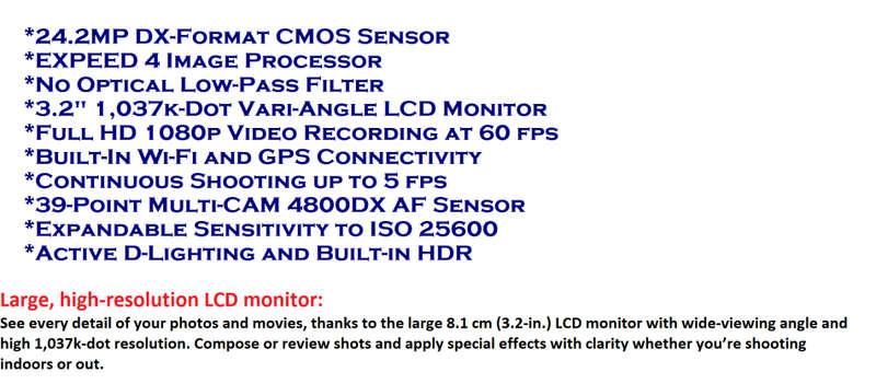 Nikon D5300 24MP DSLR with Nikon 18-55mm f/3.5-5.6G VR Lens , 4000 PICTURES S ON THE CLOCK ONLY