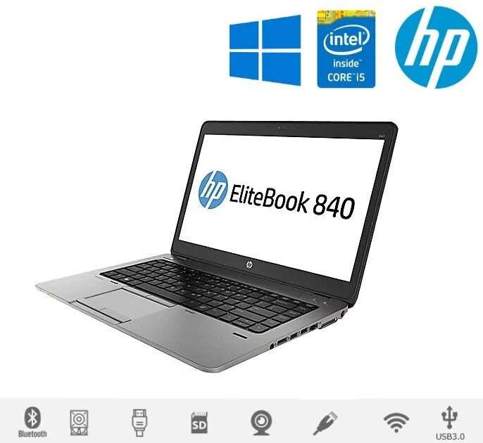 HP Elitebook 840 G2 Intel Core i5-5300U @2.30GHz, 8GB DDR4 RAM, 256GB SSD, 14` Display, Win10 Pro