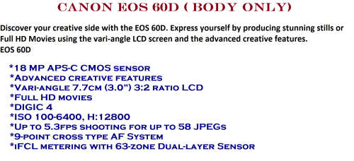 Canon EOS 60D (BODY ONY) IN VERY GOOD CONDITION
