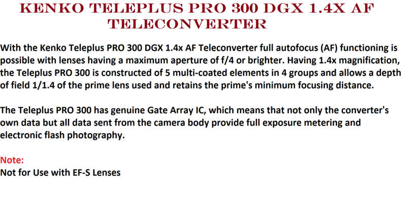 Kenko Teleplus PRO 300 DGX 1.4x AF Teleconverter