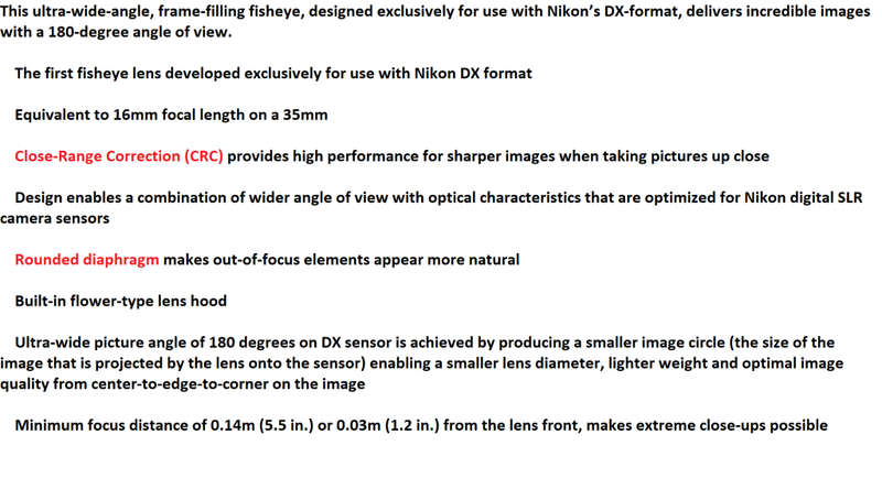 Nikon AF-S 10.5mm f/2.8 G ED DX Fisheye Lens