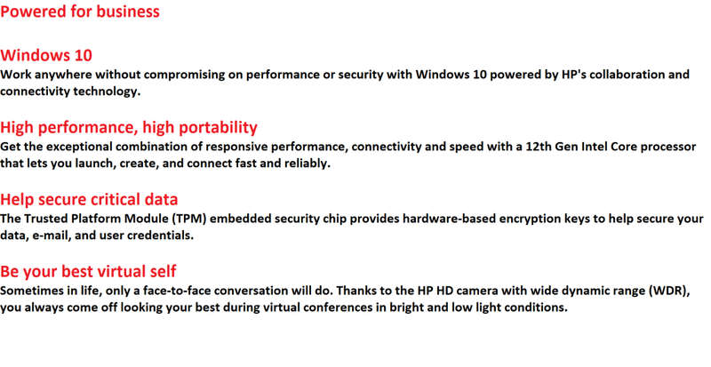 HP 250 G9 15.6` 12th Gen Intel Core i5-1235U, 8GB RAM ,256GB SSD, Full HD  Win 10 Pro DEMO CONDITION