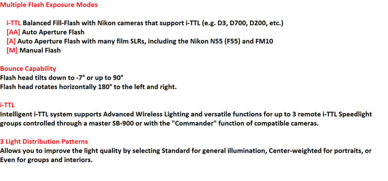 Nikon SB-900 AF Speedlight Flash for Nikon Digital SLR Cameras