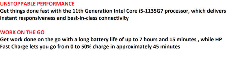 HP 15 Laptop, 11th Gen  Core i7-1165G7 @2.80GHz, 16GB RAM, 512GB SSD , 15.6 Full HD, DEMO CONDITION