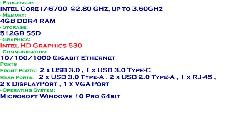 HP ProDesk 600 G3 Small Form Factor PC  Intel Core I7-6700, 4GB, 512GB SSD, Win 10 Pro