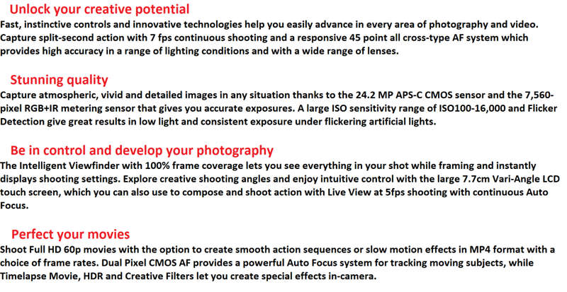 Canon EOS 80D DSLR Camera Body with 24.2 Megapixel (APS-C) CMOS Sensor and Dual Pixel CMOS AF