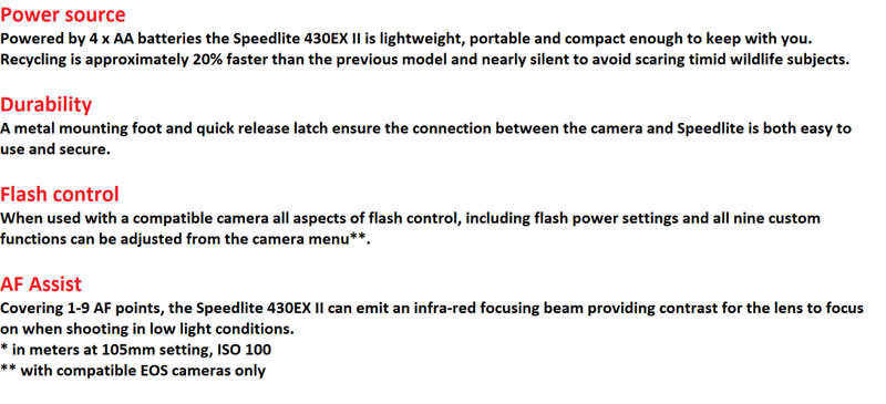 Canon Speedlite 430EX II Flash IN EXCELLENT CONDITION