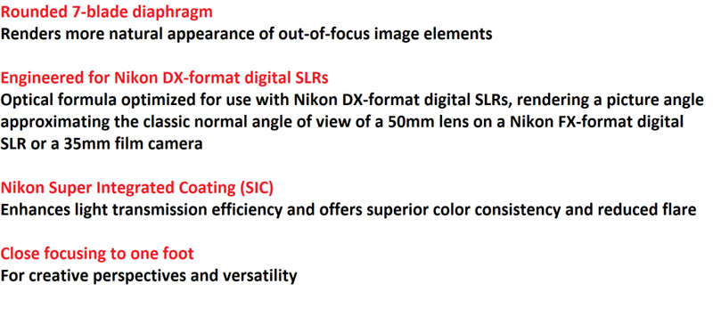 Nikon AF-S DX NIKKOR 35mm f/1.8G