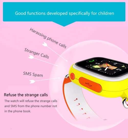 Q80 GPS + AGPS + LBS Smart Watch touch screen kids tracker - Pink and Blue