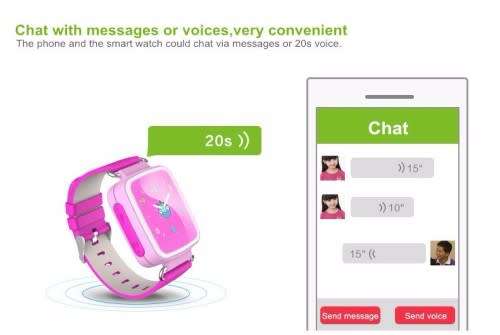Q80 GPS + AGPS + LBS Smart Watch touch screen kids tracker - Pink and Blue