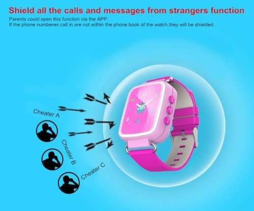 Q80 GPS + AGPS + LBS Smart Watch touch screen kids tracker - Pink and Blue