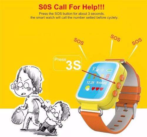 Q80 GPS + AGPS + LBS Smart Watch touch screen kids tracker - Pink and Blue