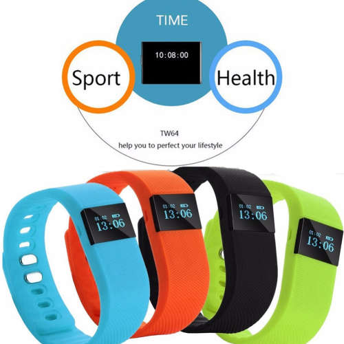 Fitness Tracker, Smart Wristband, Smart Bracelet, Pedometer TW64 - Yellow