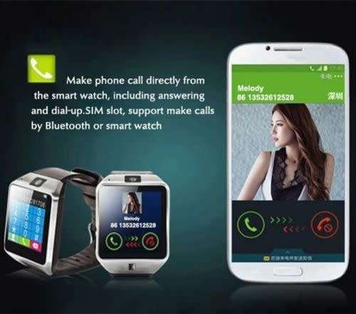 DZ09 Android Bluetooth Smart Watch Phone Camera SIM Card Slot