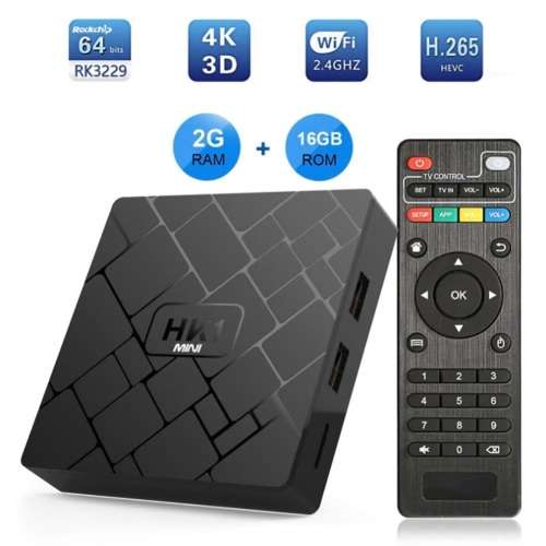 HK1 Mini Quad Core 2+16GB 4K HD WiFi TV Set-Top Box Media Player for Android 9.0