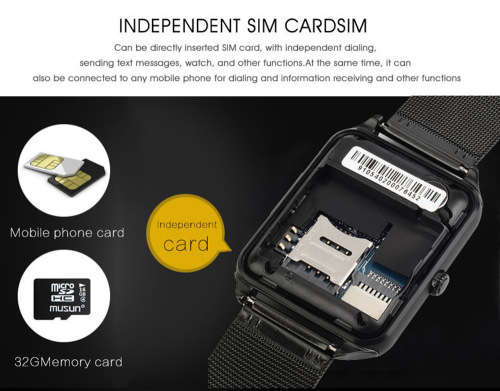 Z60 Bluetooth Smart Watch GSM SIM Phone Mate Stainless Steel For IOS Android