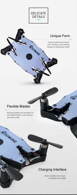 Eachine E57 WiFi FPV Selfie Drone With 720P Camera Auto Foldable Arm Altitude Hold Mini RC Drone
