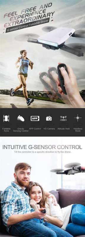 720P WIFI FPV Selfie Drone With Gravity Sensor Altitude Hold Mode RC Quadcopter RTF